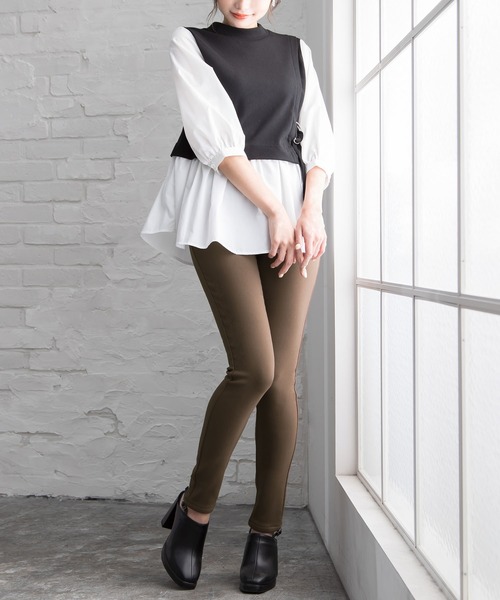 Newlyme(ニューリーミー)の「極温!!裏起毛ストレッチスキニーパンツ(その他パンツ・レディース・ブラック/ホワイト/ボルドー/カーキ/モカ/マスタード/ブルー系その他/ライトカーキ/サンドベージュ/ブラウン/ブラウン系その他/ホワイト系その他/インディゴブルー/ブラック系その他・SMALL/MEDIUM/LARGE/X-LARGE/XX-LARGE/X-SMALL)」の16枚目の写真