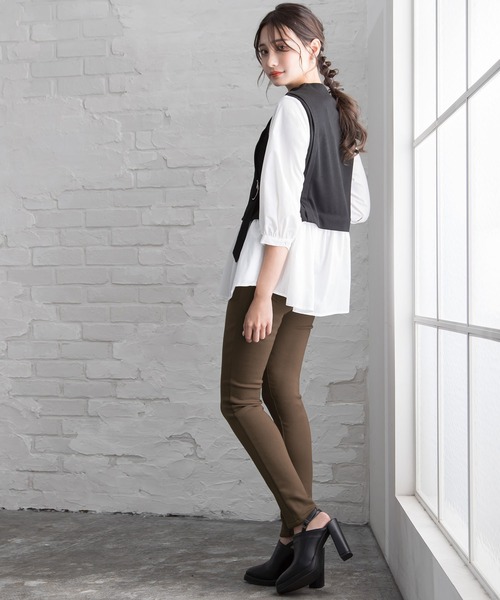 Newlyme(ニューリーミー)の「極温!!裏起毛ストレッチスキニーパンツ(その他パンツ・レディース・ブラック/ホワイト/ボルドー/カーキ/モカ/マスタード/ブルー系その他/ライトカーキ/サンドベージュ/ブラウン/ブラウン系その他/ホワイト系その他/インディゴブルー/ブラック系その他・SMALL/MEDIUM/LARGE/X-LARGE/XX-LARGE/X-SMALL)」の17枚目の写真