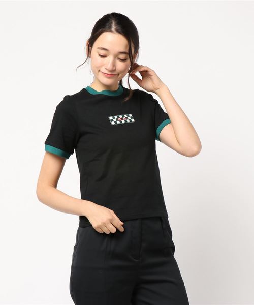 jouetie(ジュエティ)の「年号トリムTシャツ(Tシャツ/カットソー・レディース・ブラック/イエロー/オフホワイト・MEDIUM)」の1枚目の写真