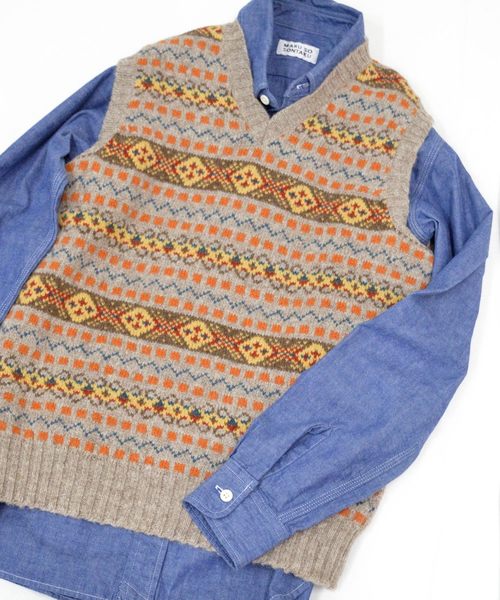 新品同様☆ジャミーソンズオブシェトランド メンズ ベスト アウター　ベスト　XS Jamieson's of Shetland（ジャミーソンズオブシェトランド）の