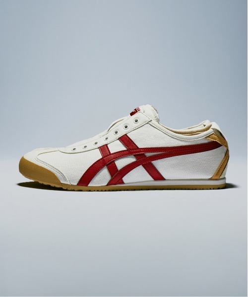 Onitsuka Tiger（オニツカタイガー）の「MEXICO 66 SLIP-ON / メキシコ 66 スリッポン（スリッポン・レディース・ホワイト×グリーン/ホワイト×ブルー/ホワイト系その他/グレー×ホワイト/オフホワイト/ホワイト系その他2/ホワイト系その他3/レッド/クリーム/ミント/サーモンピンク/ブラウン系その他/ピンク/グレー系その他/レッド系その他/ウッド/ベージュ系その他/ホワイト×ゴールド/ライトグレー/ホワイト系その他4/ベージュ系その他2/ホワイト×ブラウン/ホワイト×レッド/ホワイト×イエロー/ホワイト系その他5/グレー系その他2/ベージュ系その他3/ネイビー×ホワイト/ベージュ系その他4/ホワイト系その他6/ホワイト×ホワイト/ベージュ系その他5/ブラック×ブラック/ベージュ系6/ベージュ系その他7/ベージュ系その他6/ホワイト系その他7/ベージュ系8/ベージュ系5/ホワイト系/ホワイト×ピンク・23/24/25/26/27/28/25.5/26.5/27.5/22.5/24.5/23.5/28.5/29/31/30）」の16枚目の写真