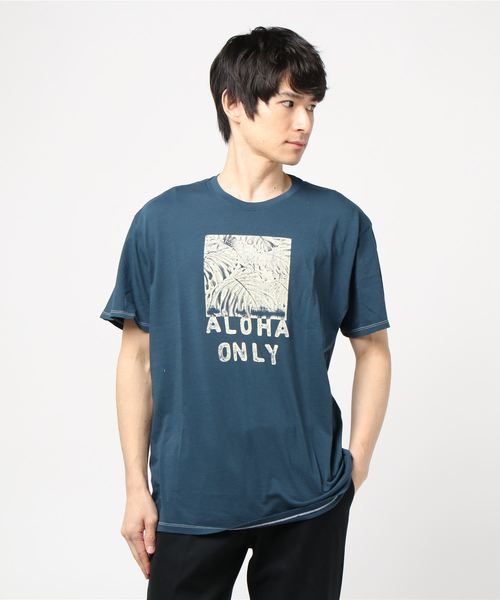 Hurley (ハーレー)の「M HRLY LTWT ALOHA ONLY TEE SS / ハーレー ロゴプリントTシャツ ユニセックス(Tシャツ/カットソー・メンズ・ネイビー/アイボリー・SMALL/MEDIUM/LARGE)」の1枚目の写真