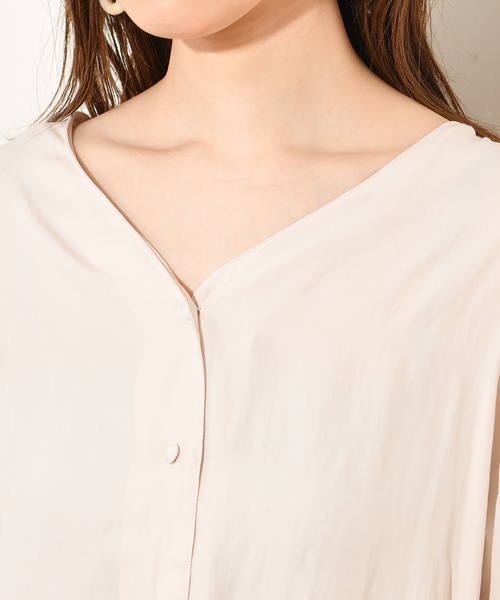 natural couture（ナチュラルクチュール）の「袖口レースヴィンテージサテンブラウス（シャツ/ブラウス・レディース・サックスブルー/アイボリー/ピンクベージュ・FREE）」の15枚目の写真