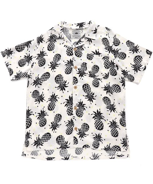 BREEZE（ブリーズ）の「/アロハシャツ_ママ・パパ用【親子でおそろい】（シャツ/ブラウス・レディース・マスタード/ブラック/キナリ・LARGE/MEDIUM）」の2枚目の写真