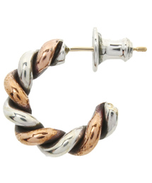 ピアス/ツイスト/シルバー×カッパー