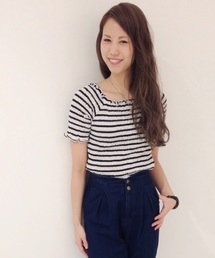 Chico | ボーダーシャーリングTOPS(Tシャツ/カットソー)