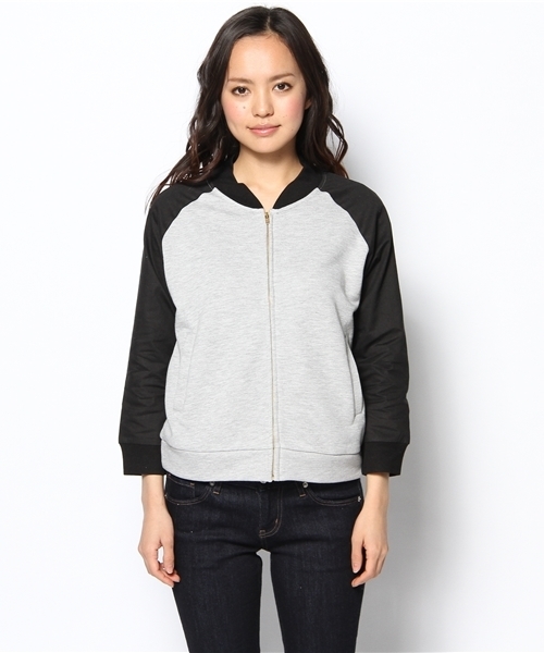 MYSELF ABAHOUSE(マイセルフアバハウス)の「コンビスタジャン7分袖(ブルゾン・レディース・アイボリー/グレー/ブラック・FREE)」の12枚目の写真