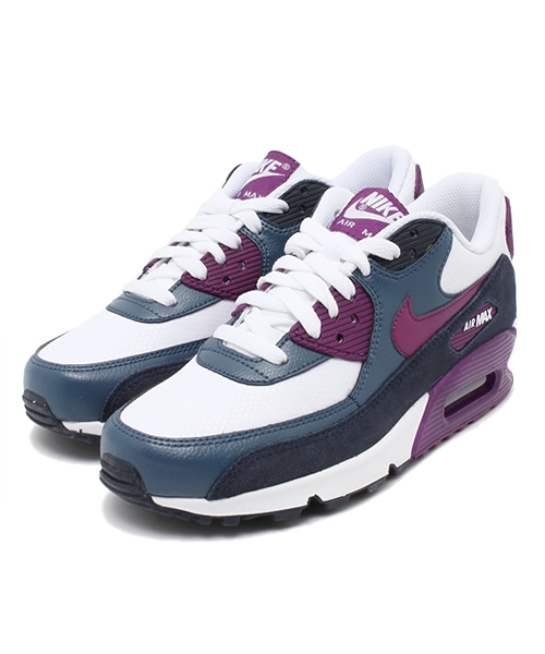 NIKE(ナイキ)の「ナイキ エアマックス エッセンシャル NIKE WMNS AIR MAX 90 ESSENTIAL 616730(スニーカー・レディース・ホワイト/パープル/バーガンディー・27.5cm/28cm/28.5cm/23.5cm/24cm/24.5cm/23cm)」の3枚目の写真