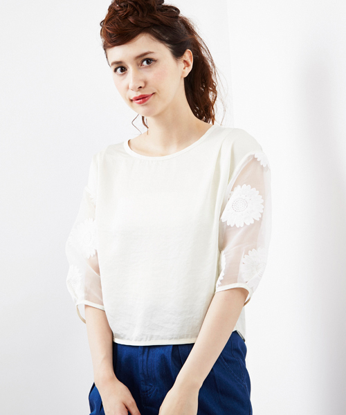 Another Edition（アナザーエディション）の「AE FLW LACE SL PO ◆（シャツ/ブラウス・レディース・ホワイト/オレンジ・フリー）」の2枚目の写真