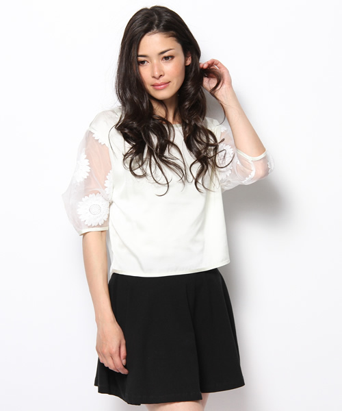 Another Edition（アナザーエディション）の「AE FLW LACE SL PO ◆（シャツ/ブラウス・レディース・ホワイト/オレンジ・フリー）」の4枚目の写真