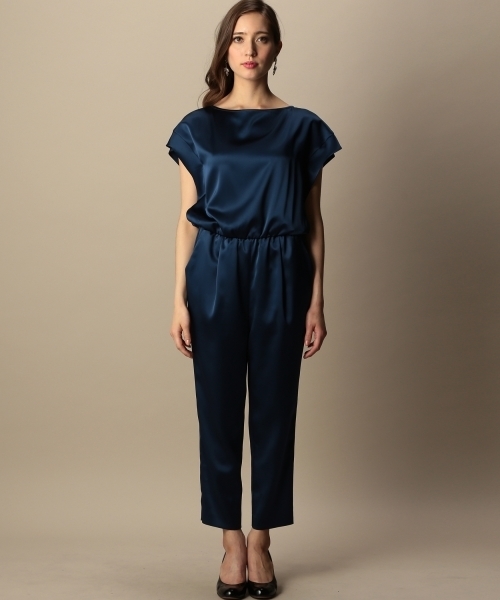BEAUTY&YOUTH UNITED ARROWS（ビューティーアンドユースユナイテッドアローズ）の「BYDT サテンオールインワン ◆（つなぎ/オールインワン・レディース・ブラック/ネイビー・フリー）」の4枚目の写真