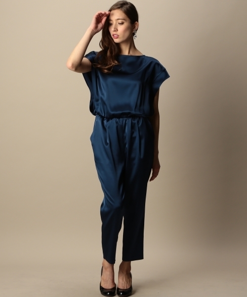 BEAUTY&YOUTH UNITED ARROWS（ビューティーアンドユースユナイテッドアローズ）の「BYDT サテンオールインワン ◆（つなぎ/オールインワン・レディース・ブラック/ネイビー・フリー）」の5枚目の写真