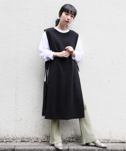 LOWRYS FARM（ローリーズファーム）の「サイドムスビワンピース　846885（ワンピース・レディース・ブラック/ブラウン/ベージュ・FREE）」の2枚目の写真