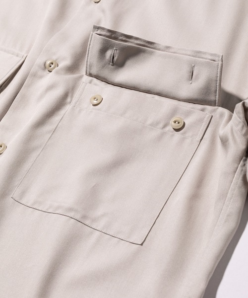 MR.OLIVE（ミスターオリーブ）の「ドレープ レーヨンツイル / バンドカラーシャツ（シャツ/ブラウス・メンズ・ブラック/サンドベージュ/マスタード・SMALL/MEDIUM/LARGE）」の6枚目の写真