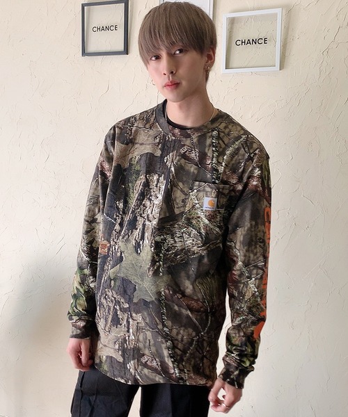 セール Carhartt カモフラ迷彩柄 ポケット付き長袖ロングtシャツ Tシャツ カットソー Carhartt カーハート のファッション通販 Zozotown