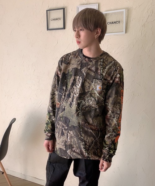juemi Carhartt カモ柄 ロンＴ Carhartt カーハート ロングTシャツ メンズ ロンT カットソー