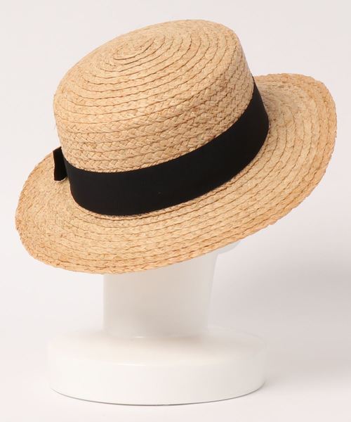 coca（coca）（コカ）の「天然素材太リボンカンカン帽（ハット・レディース・ブラック・ONE SIZE）」の2枚目の写真