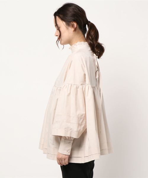 archives（アルシーヴ）の「ハイネックフレア2wayブラウス（シャツ/ブラウス・レディース・オフホワイト/ベージュ/ミント・MEDIUM）」の5枚目の写真