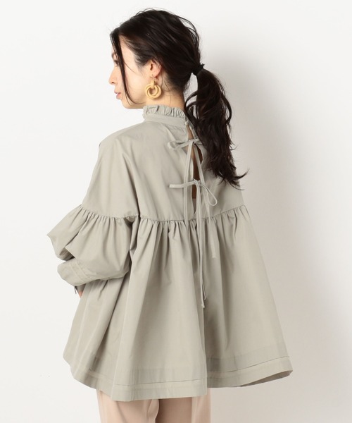 archives（アルシーヴ）の「ハイネックフレア2wayブラウス（シャツ/ブラウス・レディース・オフホワイト/ベージュ/ミント・MEDIUM）」の12枚目の写真