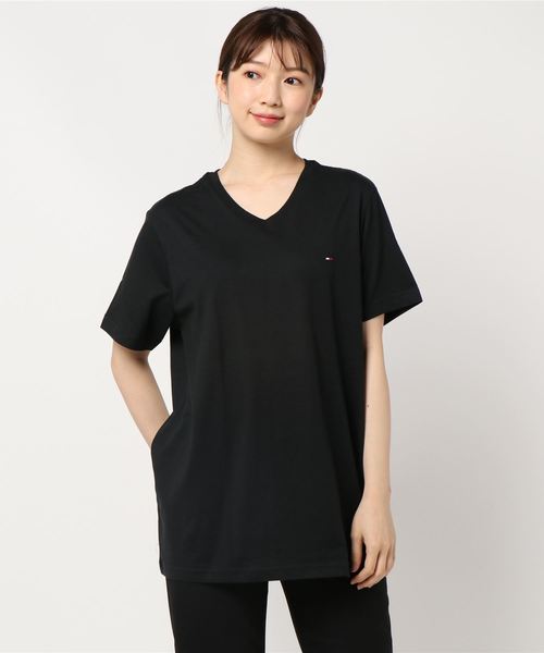 TOMMY HILFIGER(トミーヒルフィガー)の「【TOMMY HILFIGER】ワンポイント刺繍VネックTEE(Tシャツ/カットソー・レディース・ブラック/グレー/ネイビー/ホワイト・SMALL/MEDIUM/LARGE/XX-LARGE/X-LARGE)」の10枚目の写真
