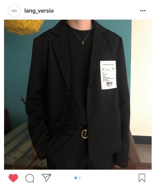 LANG VERSIO（ランベルシオ）の「『LANG VERSIO』パッチ付きダブルボタンテーラードジャケット（テーラードジャケット・メンズ・ブラック・FREE）」の9枚目の写真