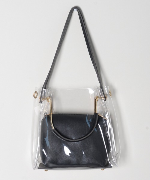 shopnikoniko(ショップニコニコ)の「クリアバッグ ショルダー ミニ スクエア 3way ビニールバッグ クリア ショルダーバッグ(ショルダーバッグ・レディース・ホワイト/ブラック/イエロー/グリーン・フリー)」の12枚目の写真