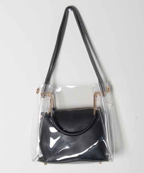 shopnikoniko(ショップニコニコ)の「クリアバッグ ショルダー ミニ スクエア 3way ビニールバッグ クリア ショルダーバッグ(ショルダーバッグ・レディース・ホワイト/ブラック/イエロー/グリーン・フリー)」の14枚目の写真