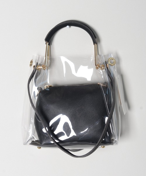shopnikoniko(ショップニコニコ)の「クリアバッグ ショルダー ミニ スクエア 3way ビニールバッグ クリア ショルダーバッグ(ショルダーバッグ・レディース・ホワイト/ブラック/イエロー/グリーン・フリー)」の16枚目の写真