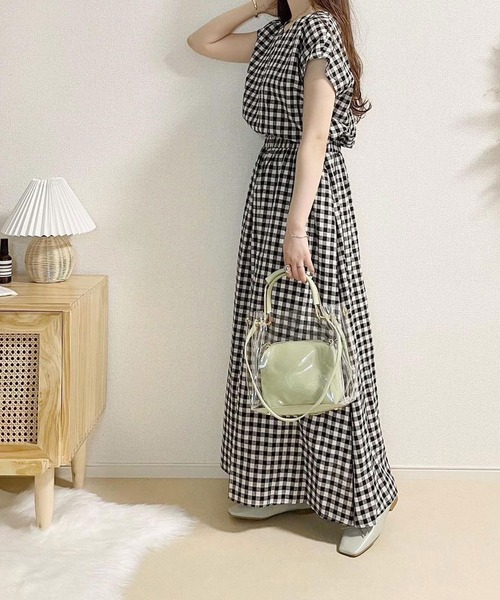 shopnikoniko(ショップニコニコ)の「クリアバッグ ショルダー ミニ スクエア 3way ビニールバッグ クリア ショルダーバッグ(ショルダーバッグ・レディース・ホワイト/ブラック/イエロー/グリーン・フリー)」の5枚目の写真