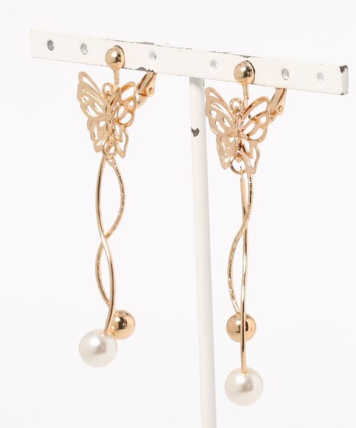 apres jour（アプレジュール）の「【apres jour×ARIAZ】ユラユラチョウモチーフイヤリング（イヤリング・レディース・シルバー/ゴールド/ナチュラル/その他/ライトグレー・FREE）」の2枚目の写真