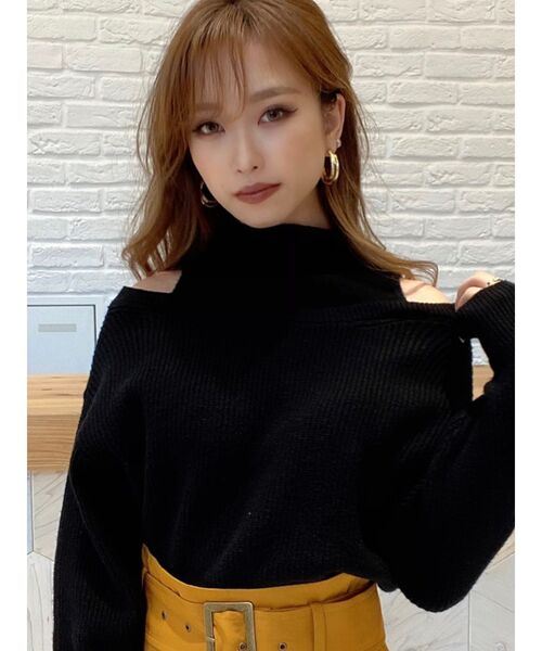 RESEXXY（リゼクシー）の「レイヤードニットトップス（ニット/セーター・レディース・ブラック/オフホワイト/モカ/ワイン・FREE）」の3枚目の写真