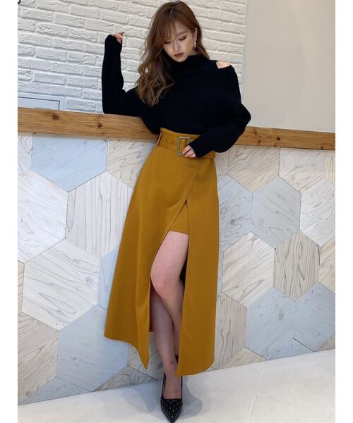 RESEXXY（リゼクシー）の「レイヤードニットトップス（ニット/セーター・レディース・ブラック/オフホワイト/モカ/ワイン・FREE）」の16枚目の写真