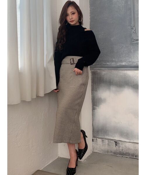 RESEXXY（リゼクシー）の「レイヤードニットトップス（ニット/セーター・レディース・ブラック/オフホワイト/モカ/ワイン・FREE）」の8枚目の写真