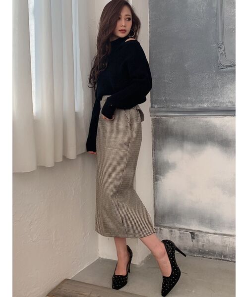 RESEXXY（リゼクシー）の「レイヤードニットトップス（ニット/セーター・レディース・ブラック/オフホワイト/モカ/ワイン・FREE）」の17枚目の写真