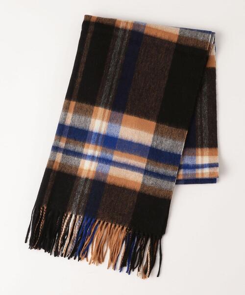 green label relaxing（グリーンレーベルリラクシング）の「SC ウールチェック ストール（ストール/ショール・レディース・ホワイト/イエロー/ブラウン/ライトブルー/ダークブラウン/ケリー/パープル・FREE）」の11枚目の写真