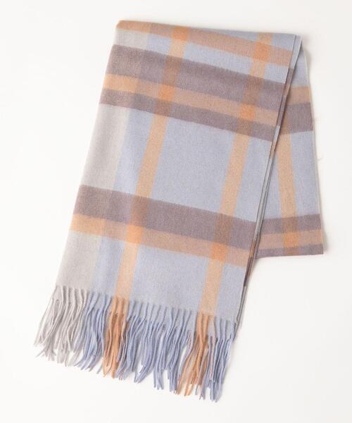 green label relaxing（グリーンレーベルリラクシング）の「SC ウールチェック ストール（ストール/ショール・レディース・ホワイト/イエロー/ブラウン/ライトブルー/ダークブラウン/ケリー/パープル・FREE）」の20枚目の写真