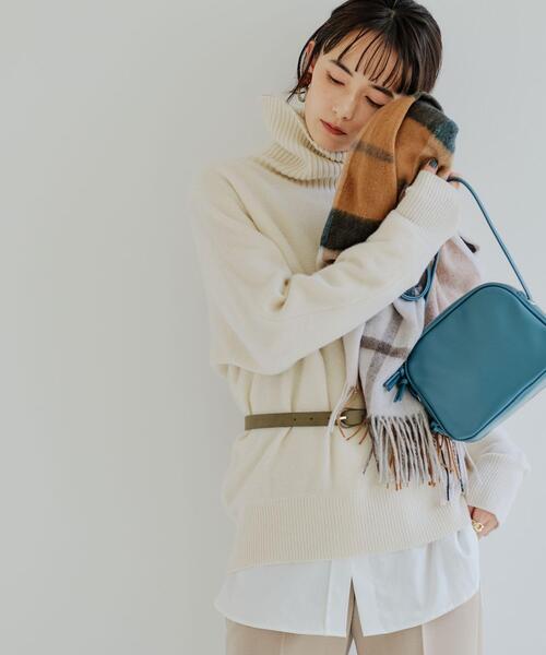 green label relaxing（グリーンレーベルリラクシング）の「SC ウールチェック ストール（ストール/ショール・レディース・ホワイト/イエロー/ブラウン/ライトブルー/ダークブラウン/ケリー/パープル・FREE）」の16枚目の写真