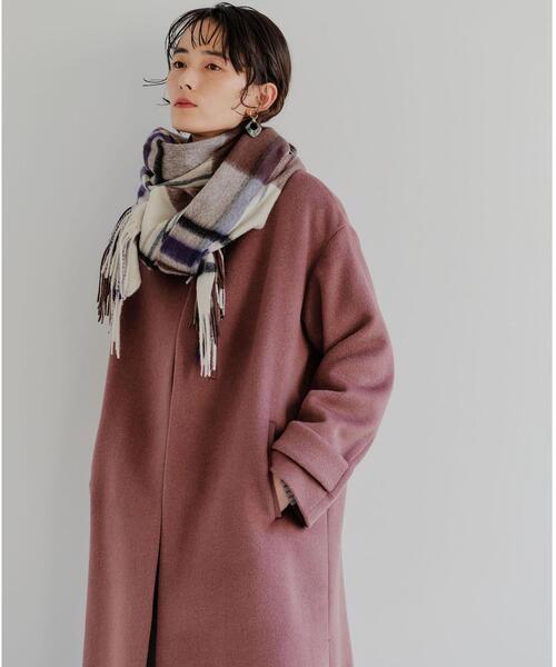 green label relaxing（グリーンレーベルリラクシング）の「SC ウールチェック ストール（ストール/ショール・レディース・ホワイト/イエロー/ブラウン/ライトブルー/ダークブラウン/ケリー/パープル・FREE）」の17枚目の写真