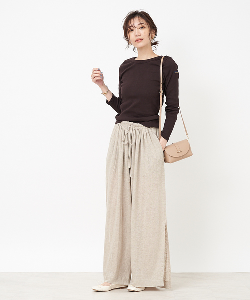 Rouge vif(ルージュヴィフ)の「【Leminor/ルミノア】 2WAYカットソー(Tシャツ/カットソー・レディース・ダークブラウン/バイオレット/グレイッシュベージュ・フリー)」の16枚目の写真