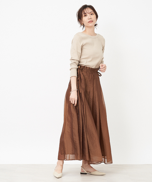 Rouge vif(ルージュヴィフ)の「【Leminor/ルミノア】 2WAYカットソー(Tシャツ/カットソー・レディース・ダークブラウン/バイオレット/グレイッシュベージュ・フリー)」の21枚目の写真
