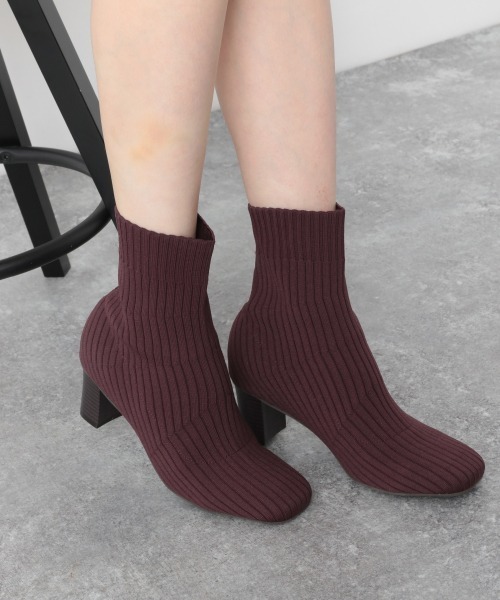 Heather ヘザー の ニットショートブーツ ブーツ Wear