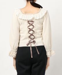 ミルフィーユクローゼットバイロディスポット ケープ 丸襟 フリル レース 高級 mille fille closet by LODISPOTTO(ミルフィーユクローゼット