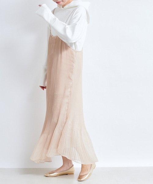 美品 doudou 細紐デニムフロントジップサロペット ベージュ 【公式通販