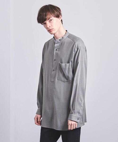 UNITED ARROWS（ユナイテッドアローズ）の「＜UNITED ARROWS＞ ツイル バンドカラー ビッグ プルオーバー（シャツ/ブラウス・メンズ・グレー/ベージュ・S/L/M/XL）」の2枚目の写真