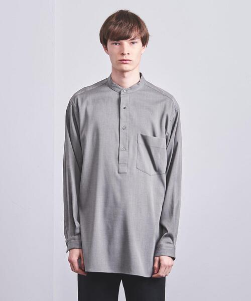 UNITED ARROWS（ユナイテッドアローズ）の「＜UNITED ARROWS＞ ツイル バンドカラー ビッグ プルオーバー（シャツ/ブラウス・メンズ・グレー/ベージュ・S/L/M/XL）」の3枚目の写真