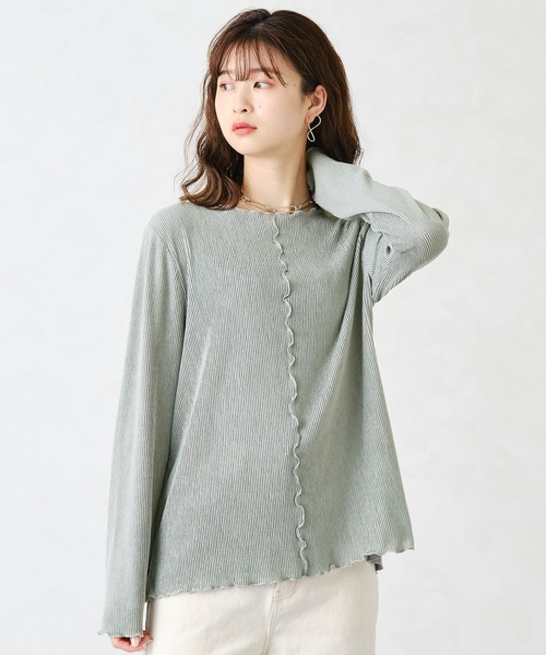 CONSCIOUS DAY（コンシャスデイ）の「メローリブカットソー/CD1001（Tシャツ/カットソー・レディース・ホワイト/グレー/ブラック・ﾌﾘ-）」の3枚目の写真