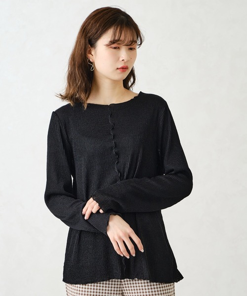 CONSCIOUS DAY（コンシャスデイ）の「メローリブカットソー/CD1001（Tシャツ/カットソー・レディース・ホワイト/グレー/ブラック・ﾌﾘ-）」の2枚目の写真