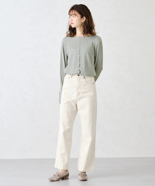 CONSCIOUS DAY（コンシャスデイ）の「メローリブカットソー/CD1001（Tシャツ/カットソー・レディース・ホワイト/グレー/ブラック・ﾌﾘ-）」の8枚目の写真