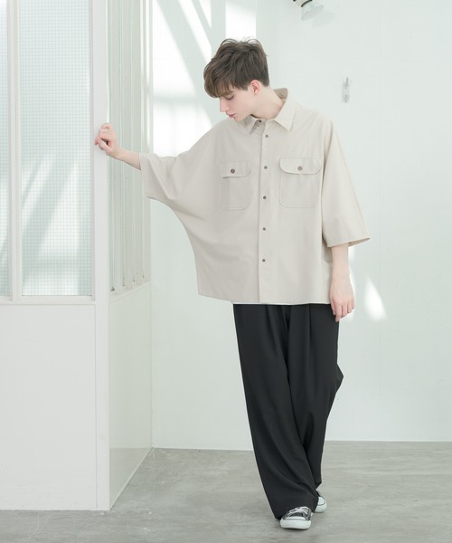 melt.（メルト）の「melt. - ドレープCPOドルマンオーバーシャツ（シャツ/ブラウス・メンズ・ブラック/ライトベージュ・SMALL/MEDIUM/LARGE）」の17枚目の写真