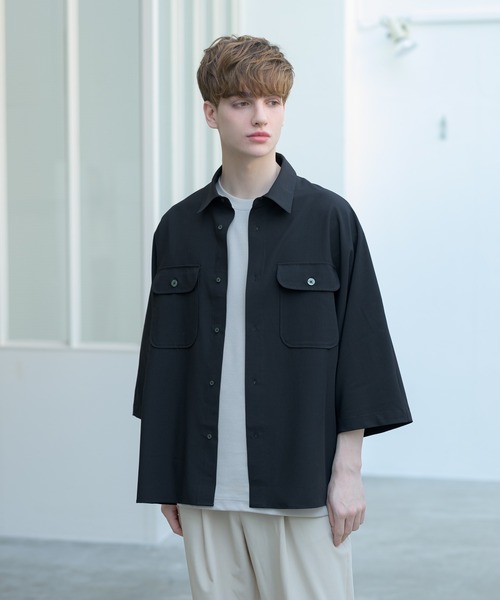 melt.（メルト）の「melt. - ドレープCPOドルマンオーバーシャツ（シャツ/ブラウス・メンズ・ブラック/ライトベージュ・SMALL/MEDIUM/LARGE）」の15枚目の写真